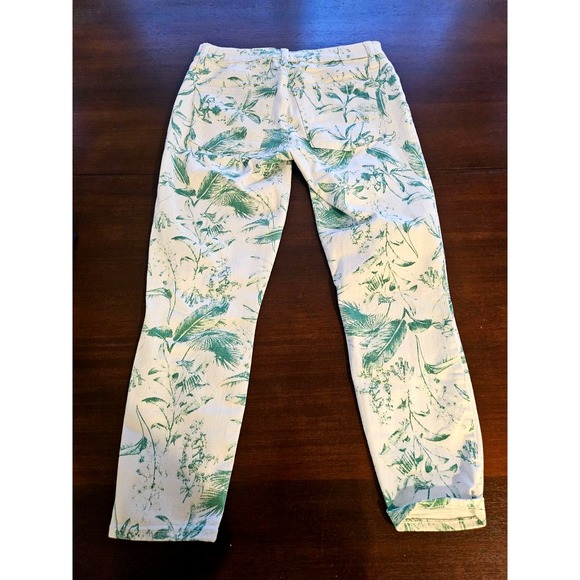 Lucky Brand Jeans Green White Tropical Low Rise Crop Lolita Size 6/28 - Picture 4 of 9